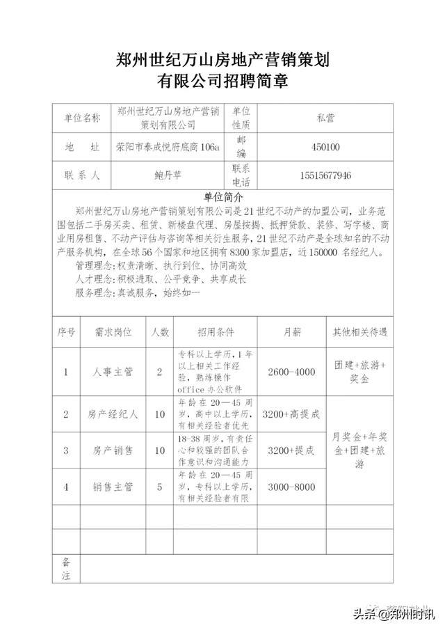 荥阳市最新招聘信息汇总